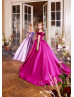 Cold Shoulder 3D Flowers Satin Flower Girl Dress